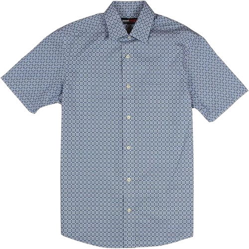 Travel Short Sleeve Button-Down Wrinkle-Resistant Shirt by Roundtree and Yorke